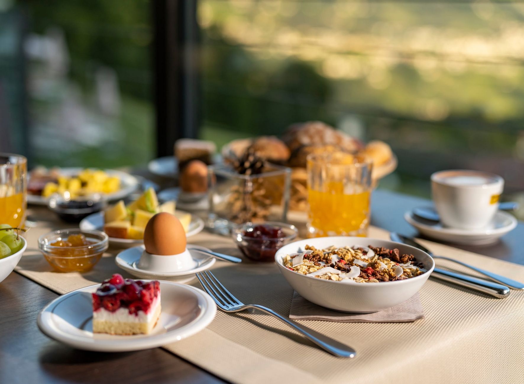 Colazione a buffet Hotel Lechner Colazione Muesli Torta Uovo Pane Frutta