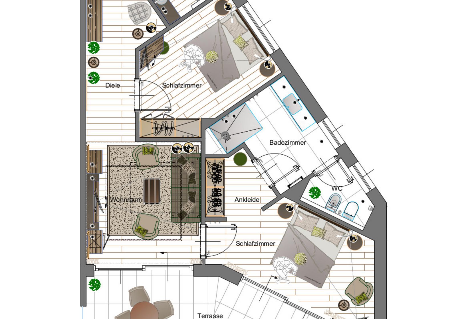 Suite Panorma Zimmerskizze Hotel Lechner Wohnen Urlaub