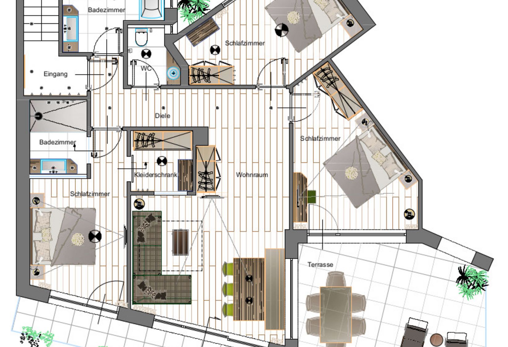 Suite Lechner Zimmerskizze Hotel Lechner Wohnen Urlaub
