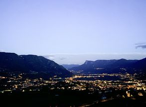 View panorama Merano and environs night lights