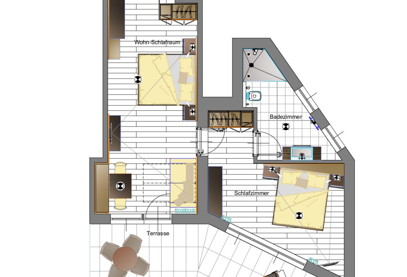 Suite Hirzer Zimmerskizze Hotel Lechner Wohnen Urlaub