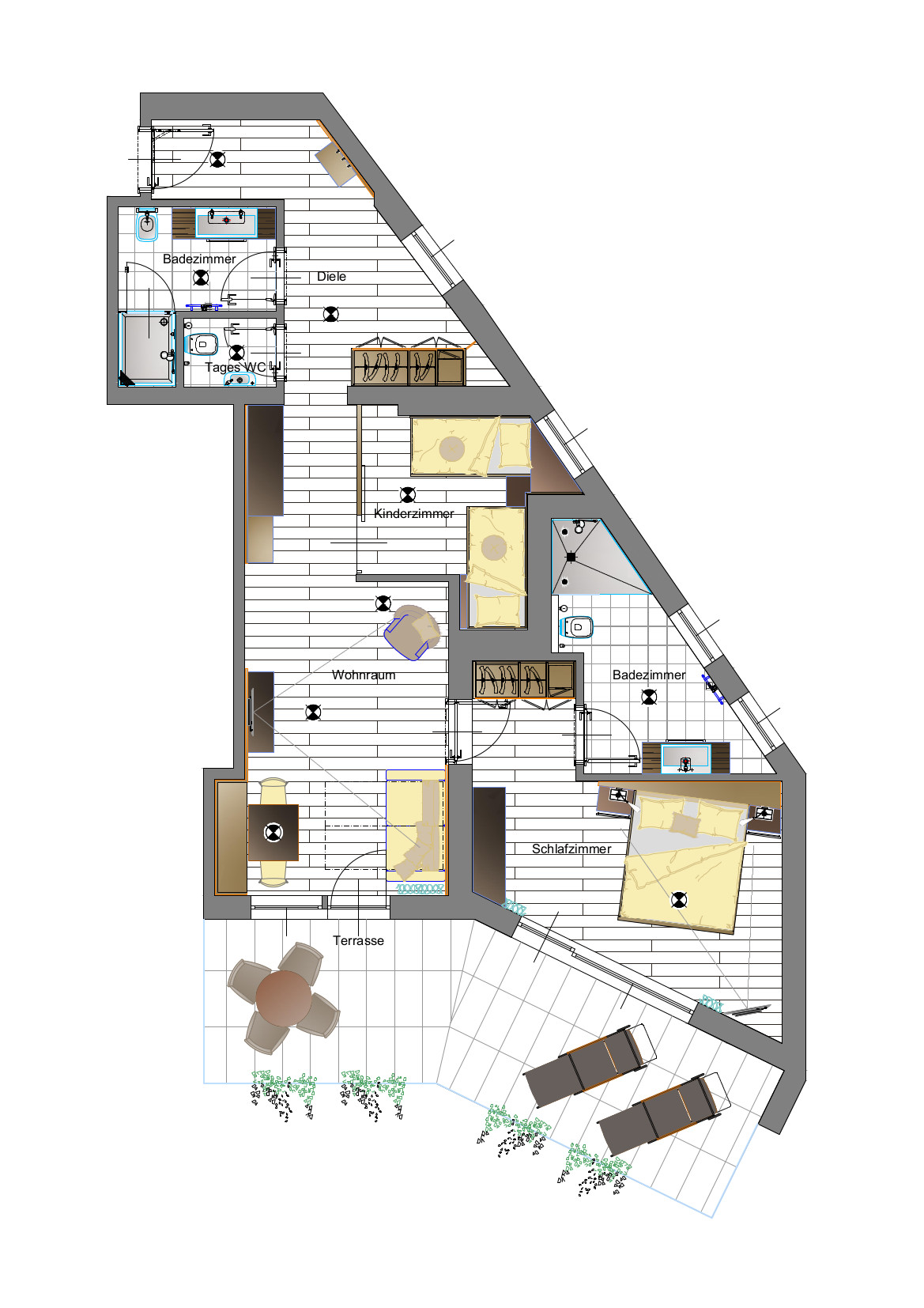 Hirzer Hotel Lechner Living Vacation Suite Room Sketch