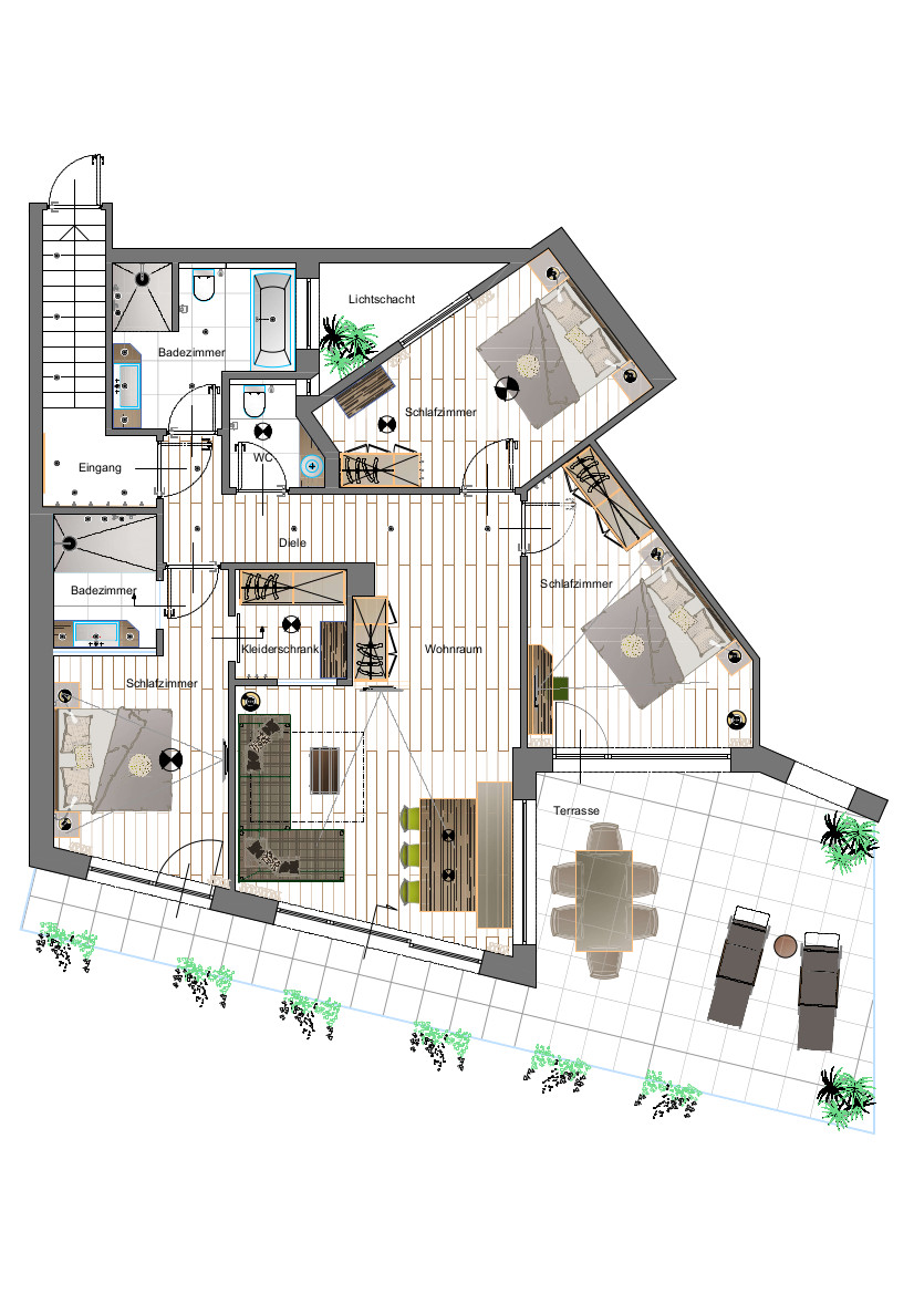 Lechner Suite Room Sketch Hotel Lechner Living Vacation