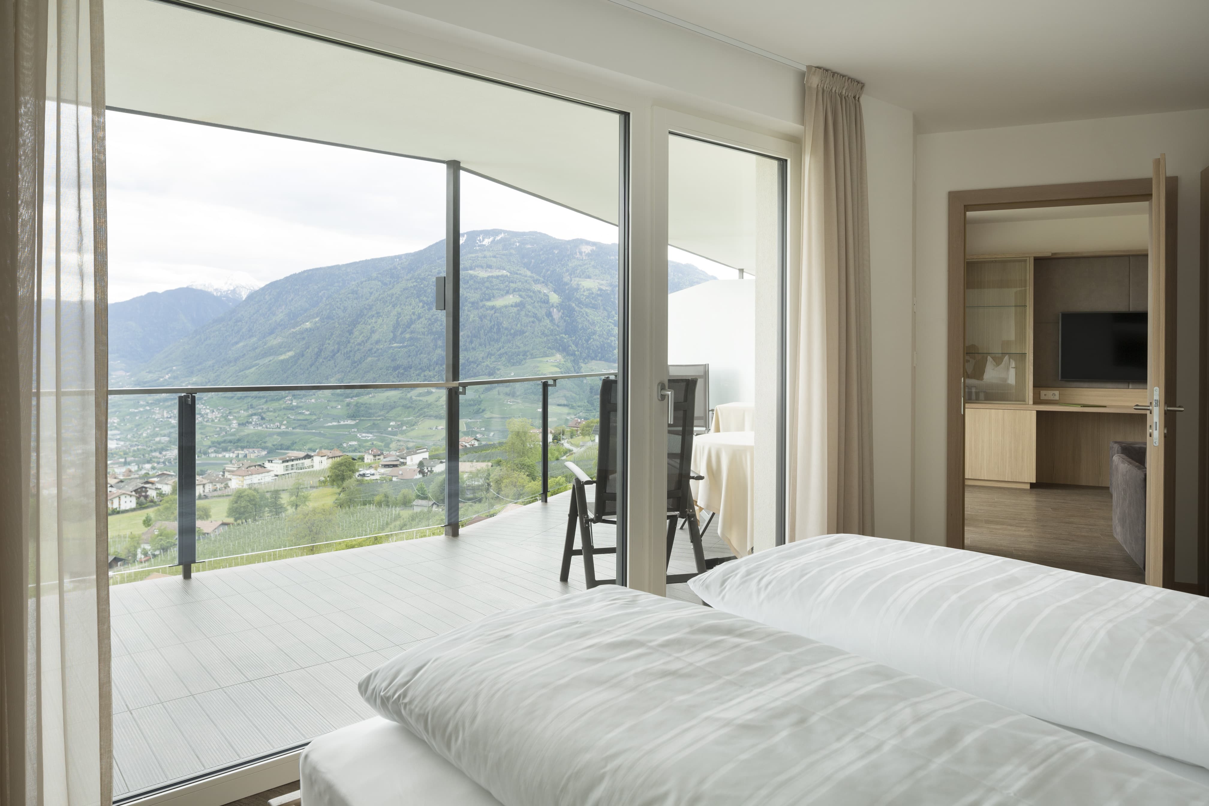 Suite Panorama Camera da letto Soggiorno Balcone Soggiorno Hotel Lechner